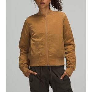 Lululemon 'Non-Stop' Brown Bomber Jacket Size 4